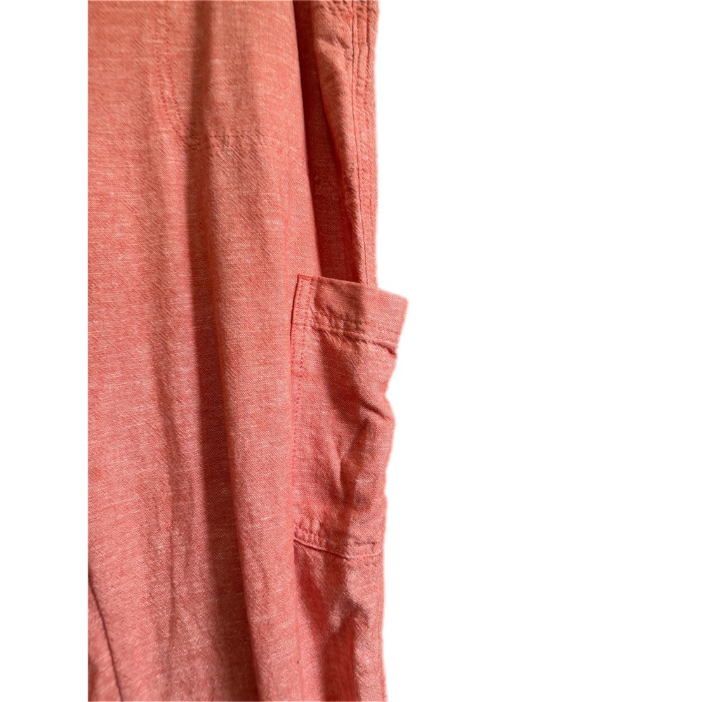 Sonoma Cargo Pants Womens 16 Coral Pink Excellent Linen Blend Utility Tapered - Picture 3 of 6